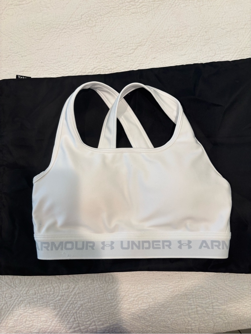 Under Armour White Crossback Swim Sports Bra Top